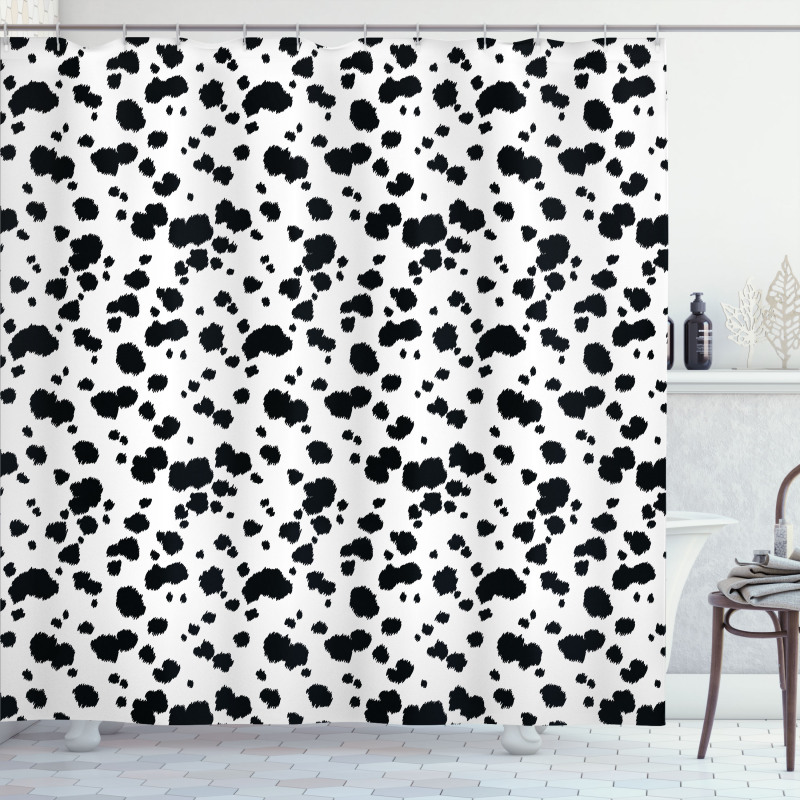 Dalmatian Print Texture Shower Curtain