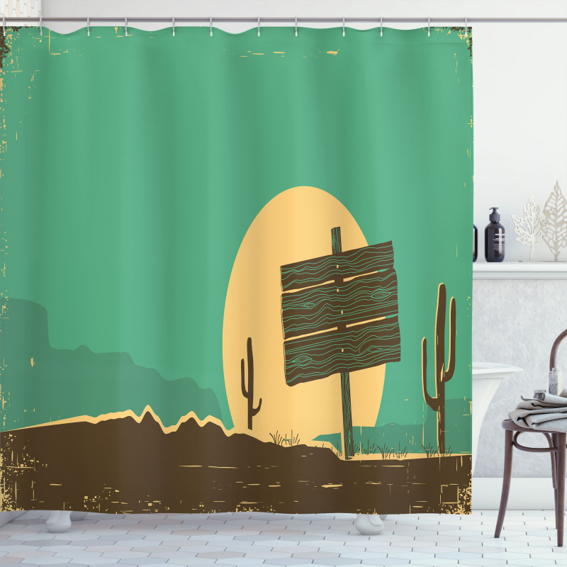 Grungy Desert Landscape Shower Curtain