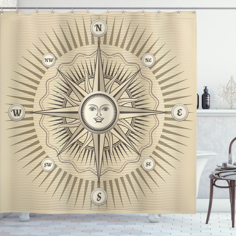 Vintage Windrose Shower Curtain