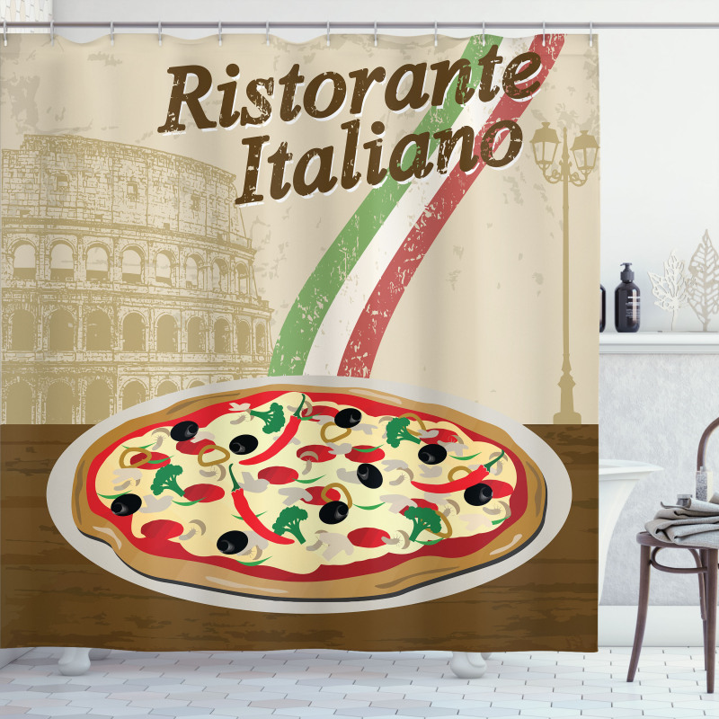 Italian Food Colloseum Shower Curtain