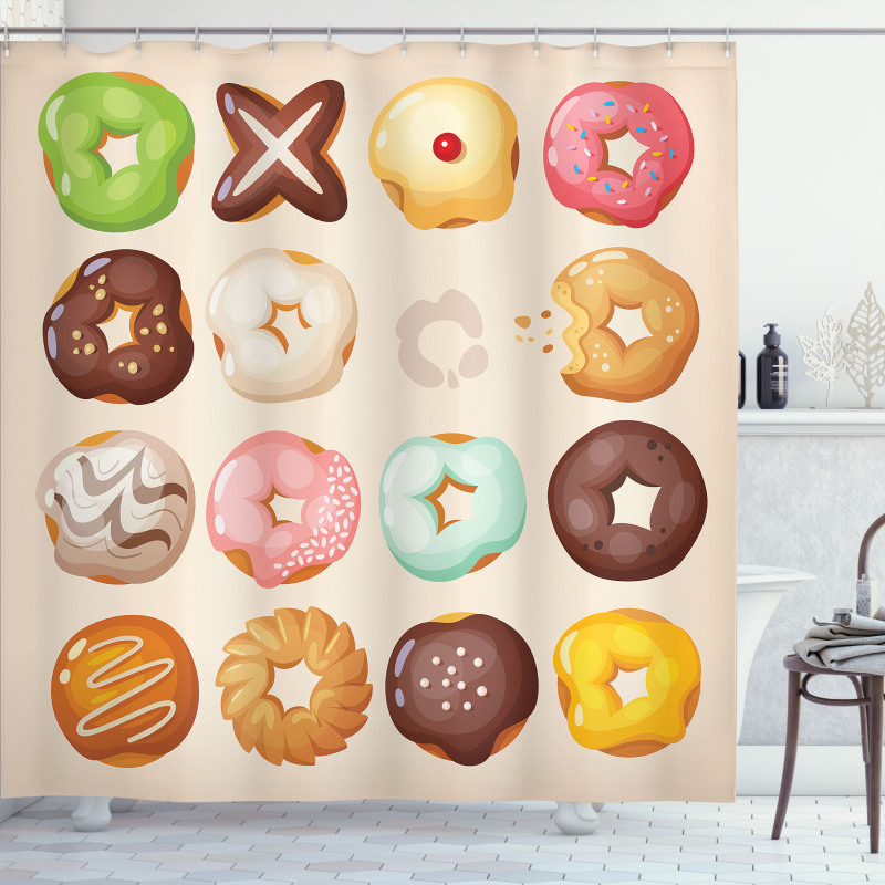 Delicious Glazed Pastries Shower Curtain