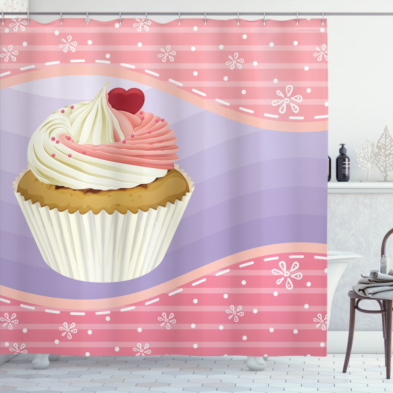 Yummy Pastry Floral Shower Curtain