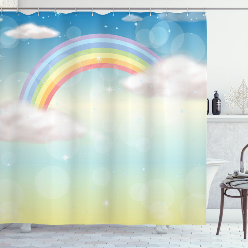 Semi Circle Style Rainbow Shower Curtain