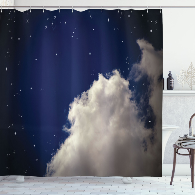 Nocturnal Theme Night Sky Shower Curtain