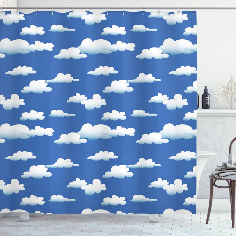 Computer Drawn Clouds Shower Curtain
