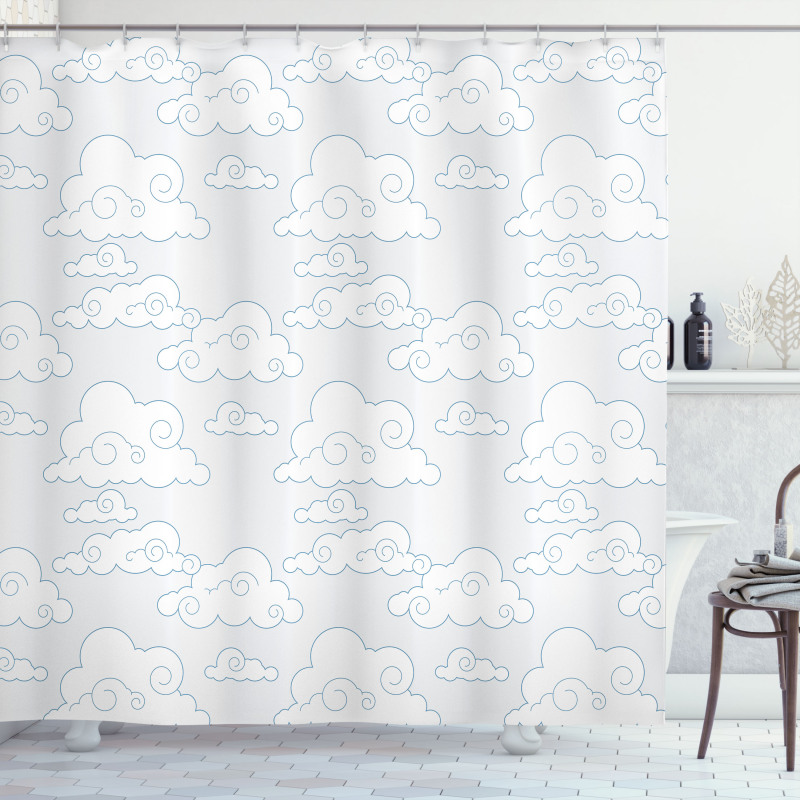 Minimalist Tibetan Clouds Shower Curtain