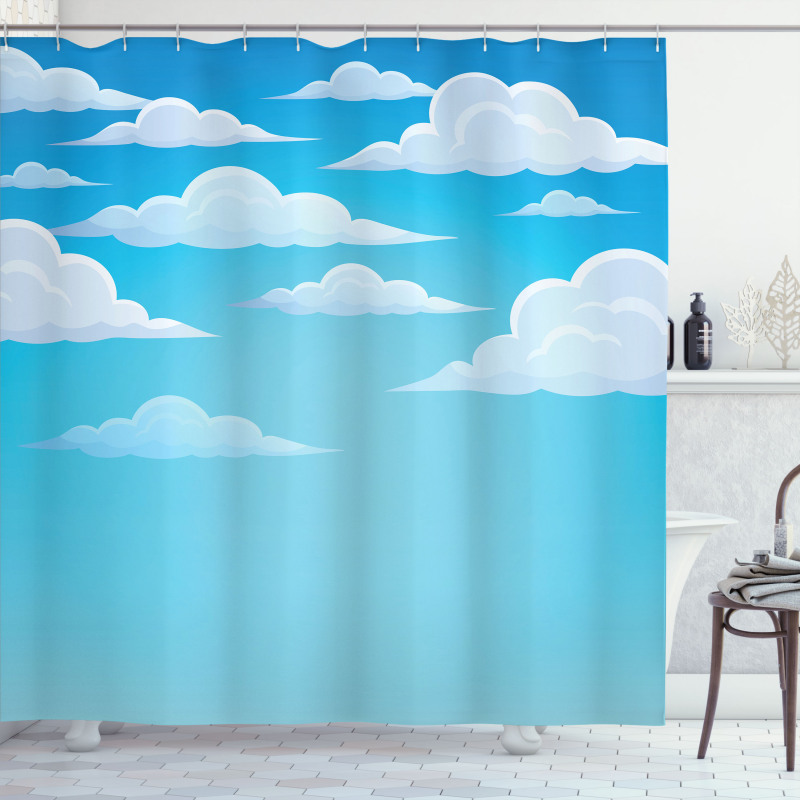 Dispersed Puffy Cumulus Shower Curtain