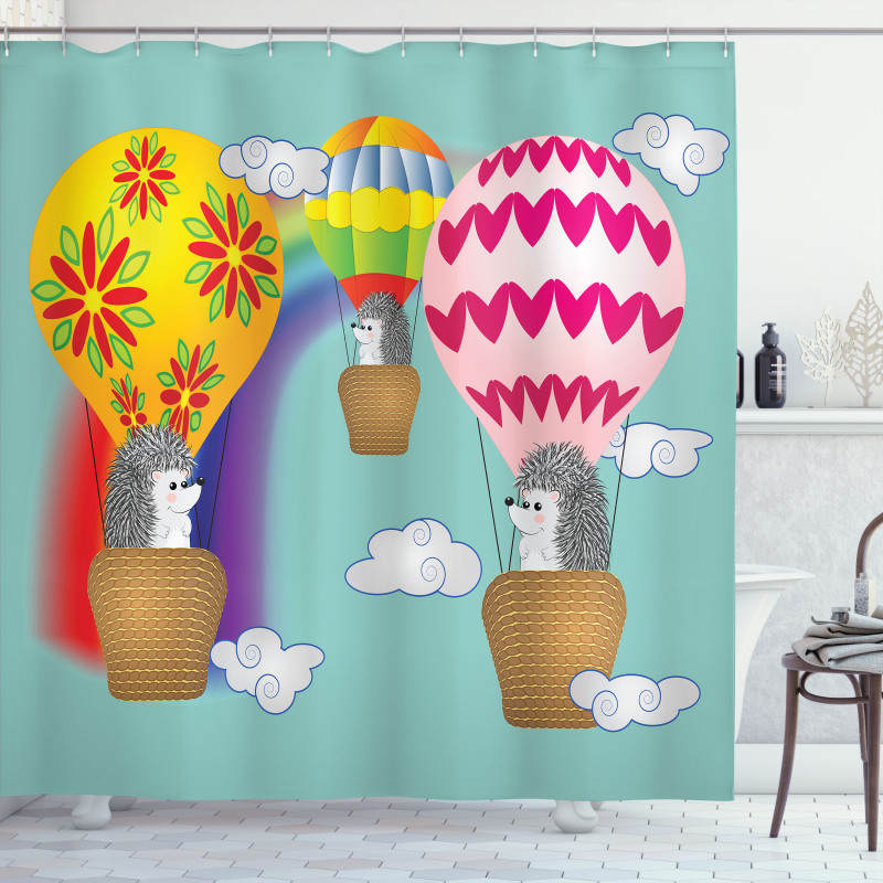 Animals in Balloons Shower Curtain