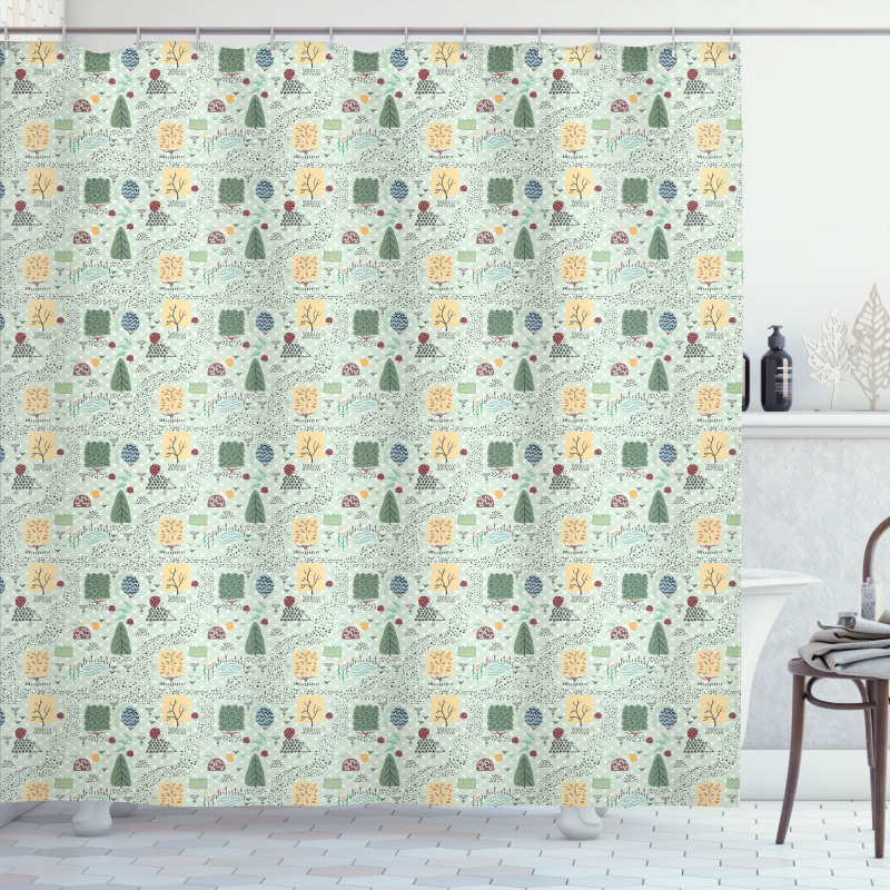 Forest Habitants Shower Curtain