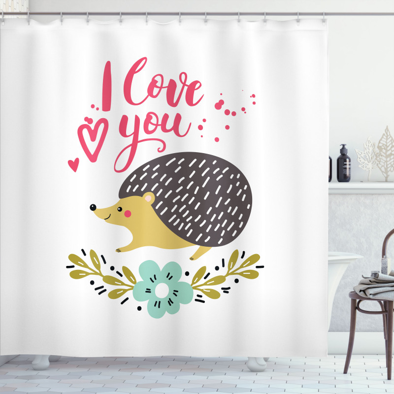 Ink Splatter Words Shower Curtain