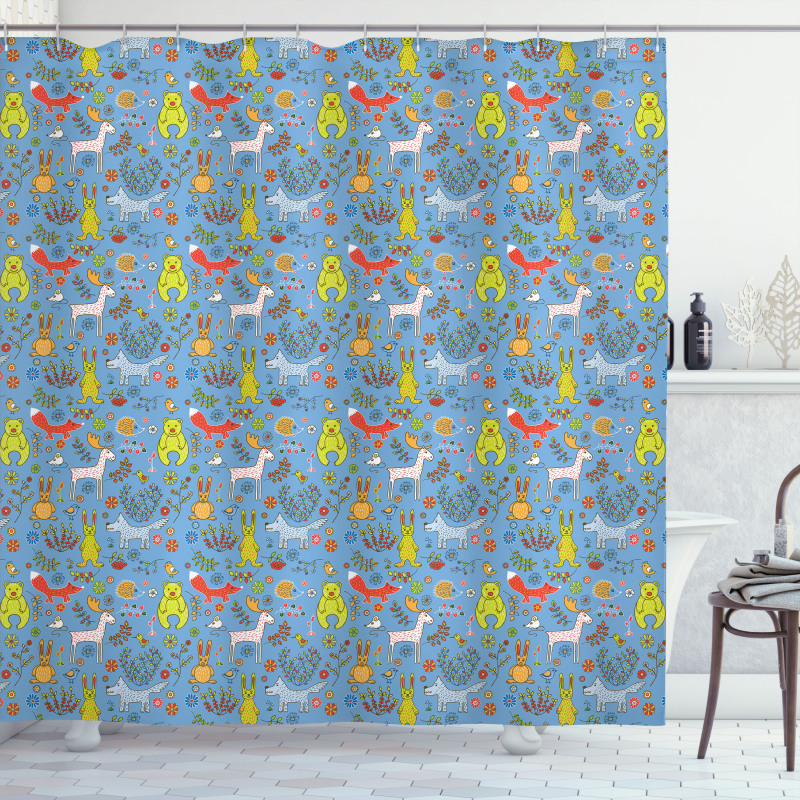 Spring Forest Fauna Shower Curtain