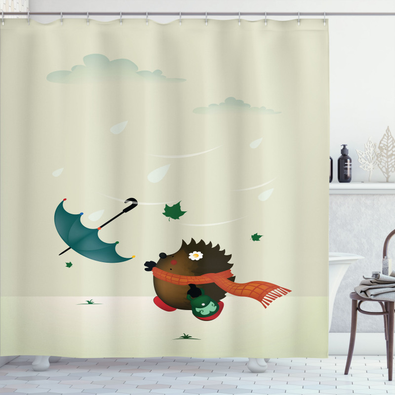 Windynd Rainy Day Shower Curtain