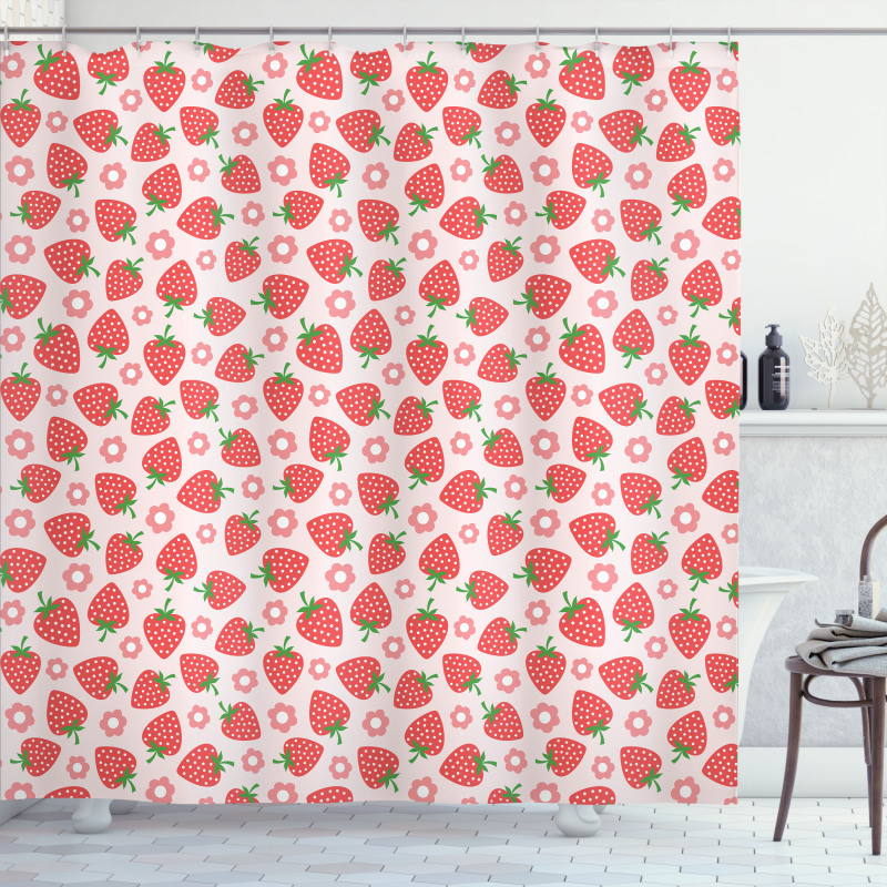 Retro Style Print Shower Curtain