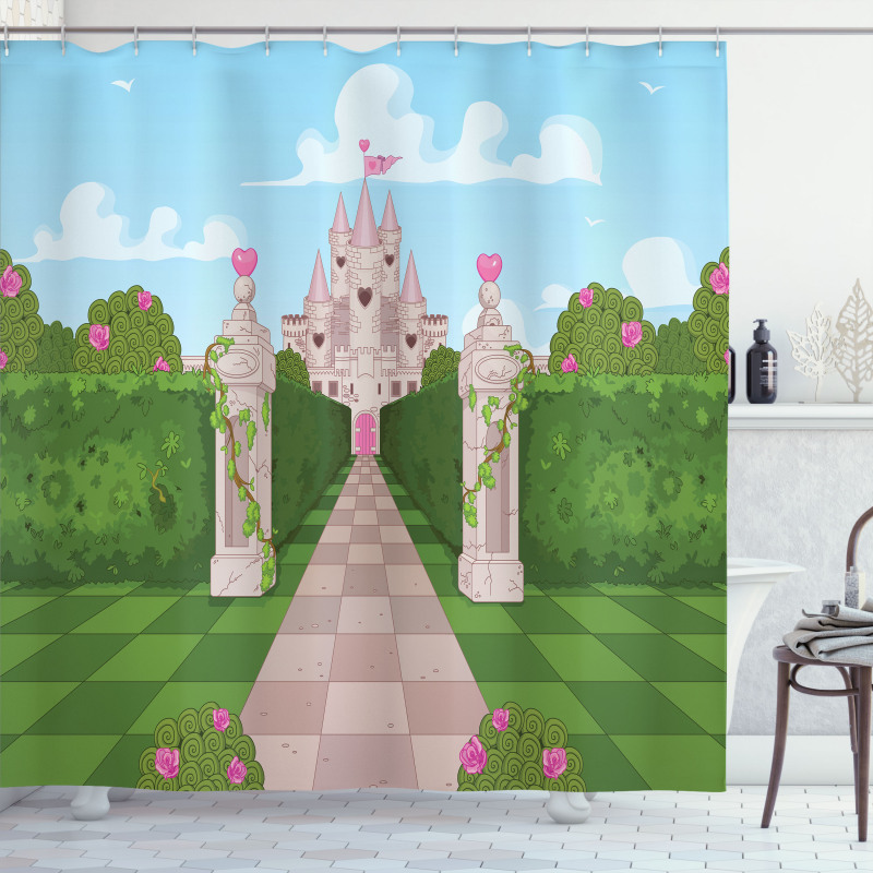 Ivy Covered Pillars Shower Curtain