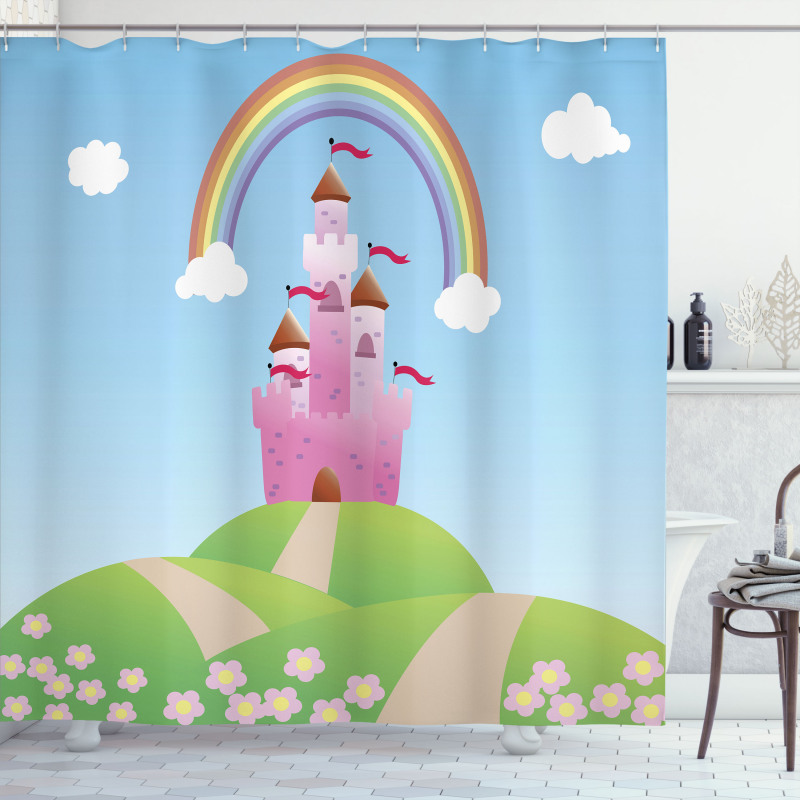 Clouds Princess Castle Shower Curtain