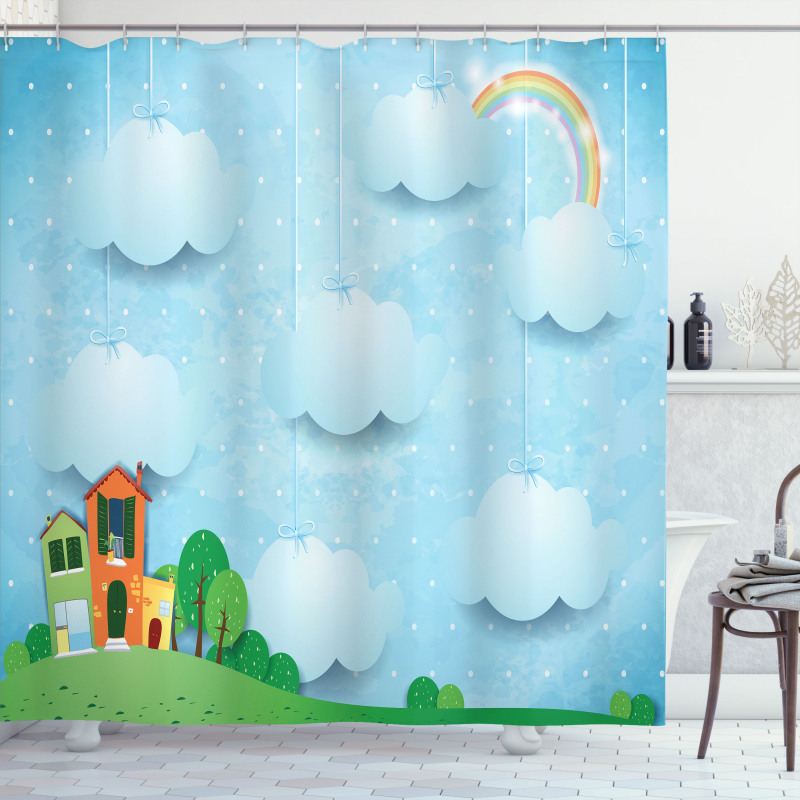 Hanging Cloud Shower Curtain