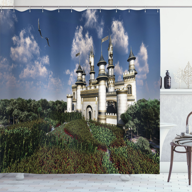 Eagles and a Castle Shower Curtain
