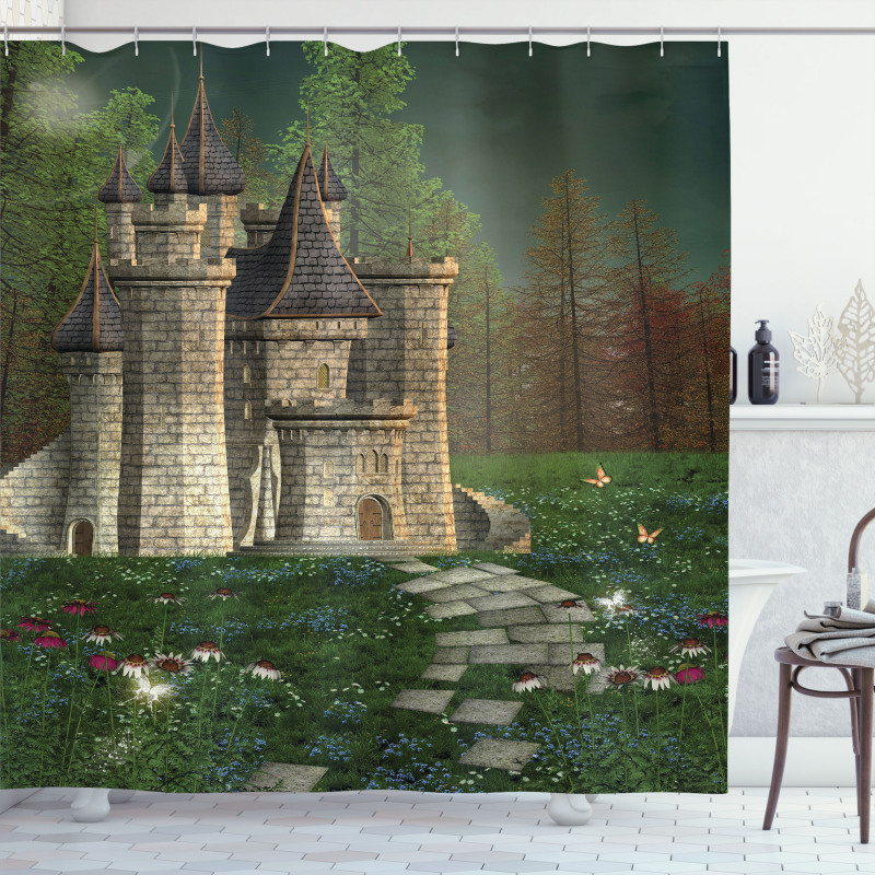 Fairy Castle Design Shower Curtain