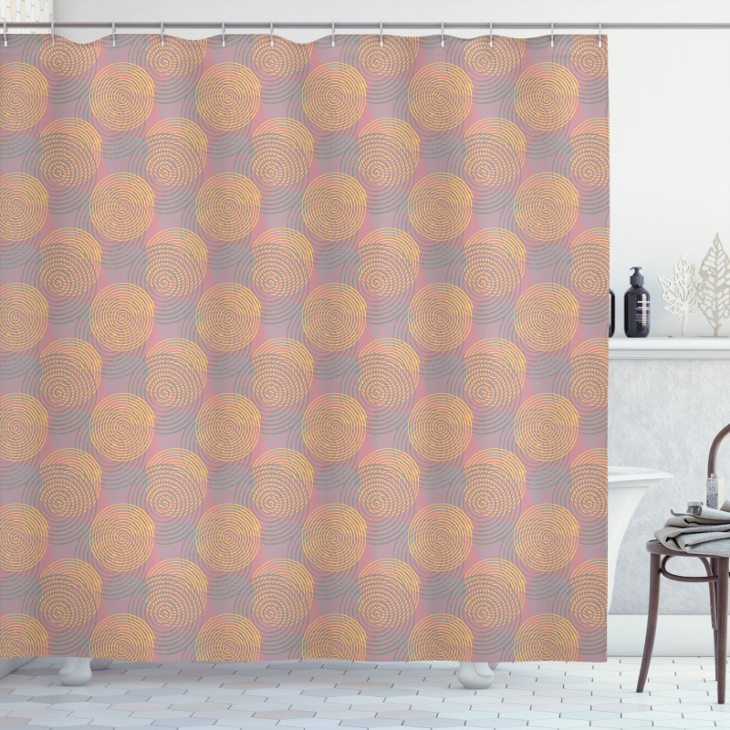 Concentric Spirals Shower Curtain