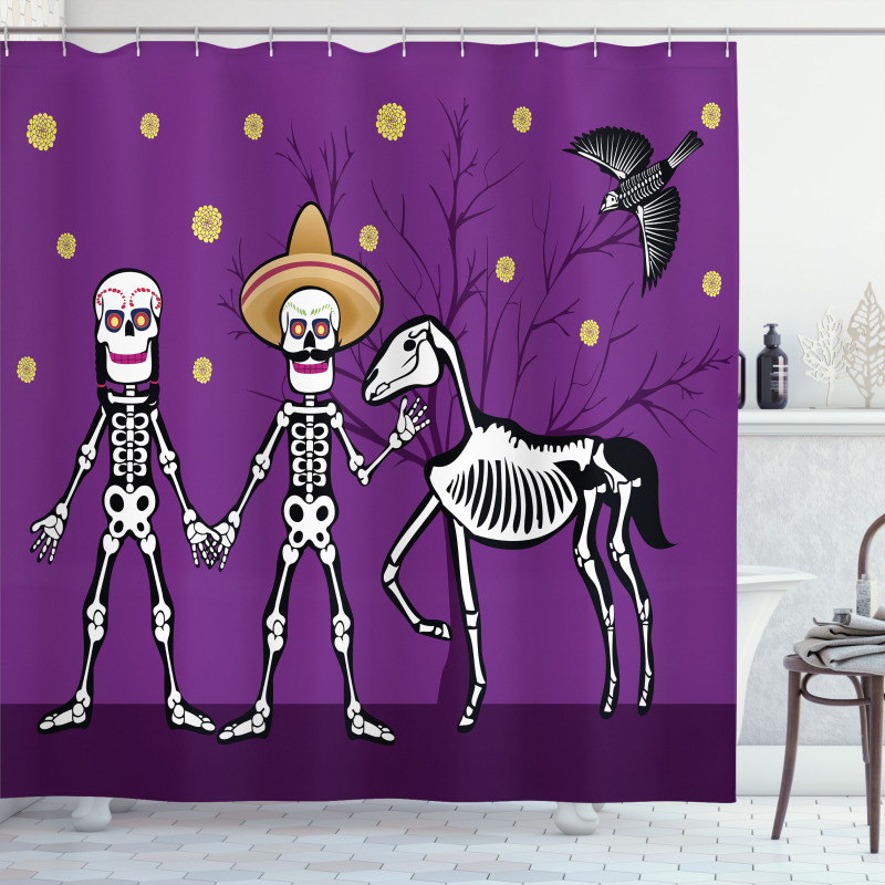 Skeleton Couple Shower Curtain