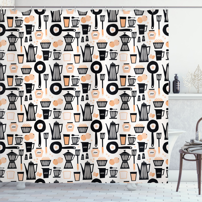 Vintage Kitchen Utensils Shower Curtain