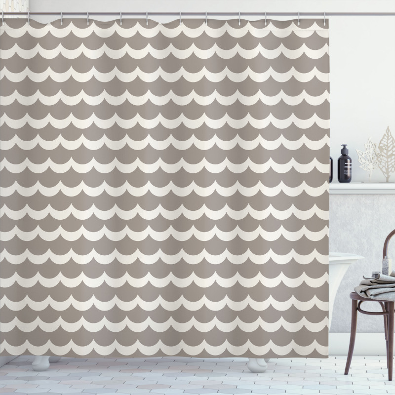Fish Scale Wavy Rows Shower Curtain