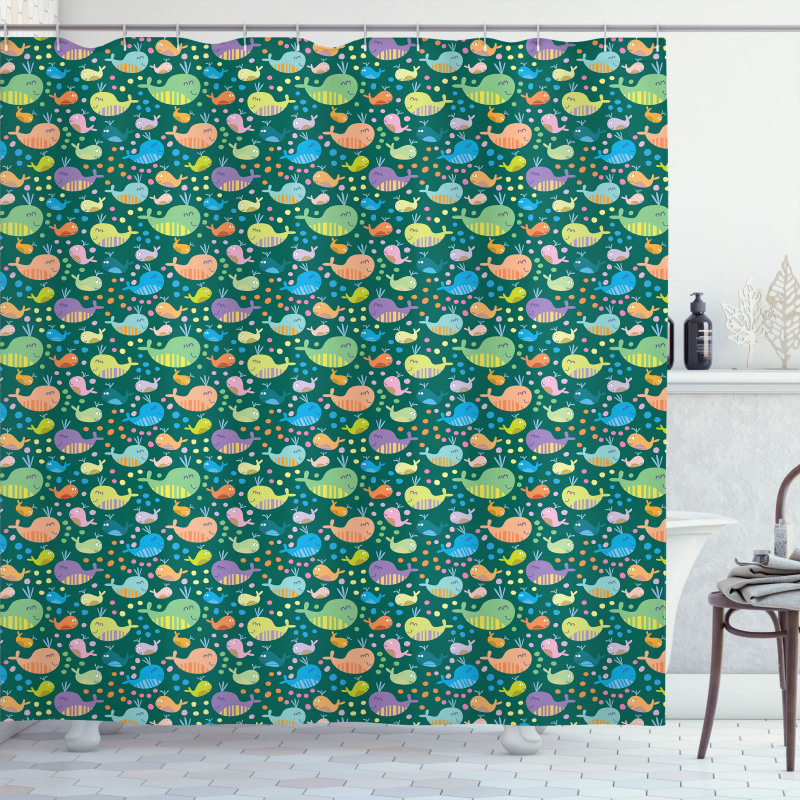 Childish Cartoon Fauna Shower Curtain