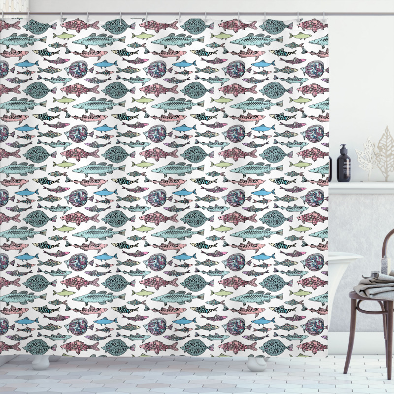 Seafood Cuisine Pattern Shower Curtain