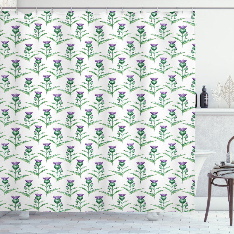 Botanical Print Plant Shower Curtain