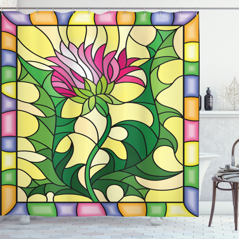 Stained Glass Style Shower Curtain