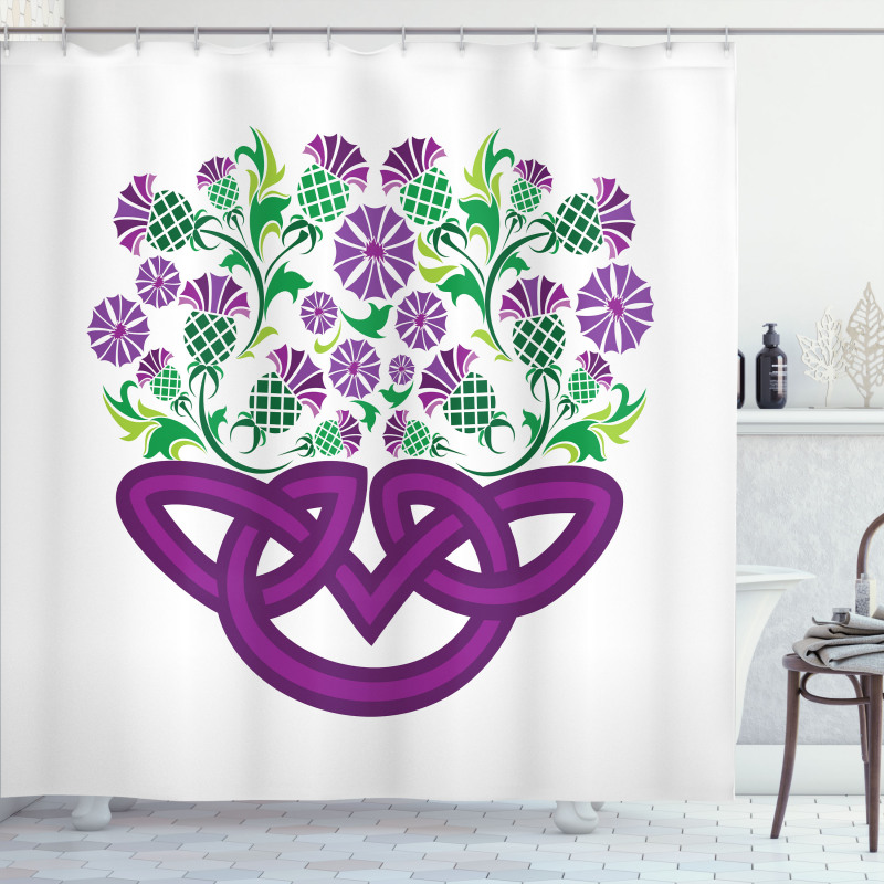 Celtic Knot Basket Form Shower Curtain