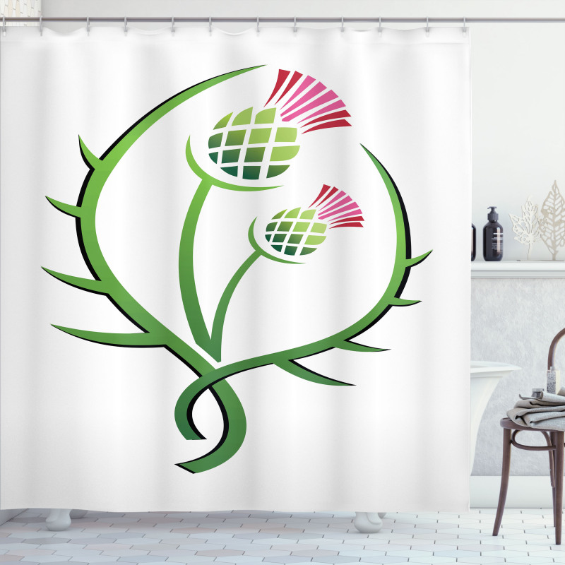 Graphic Flower Shower Curtain