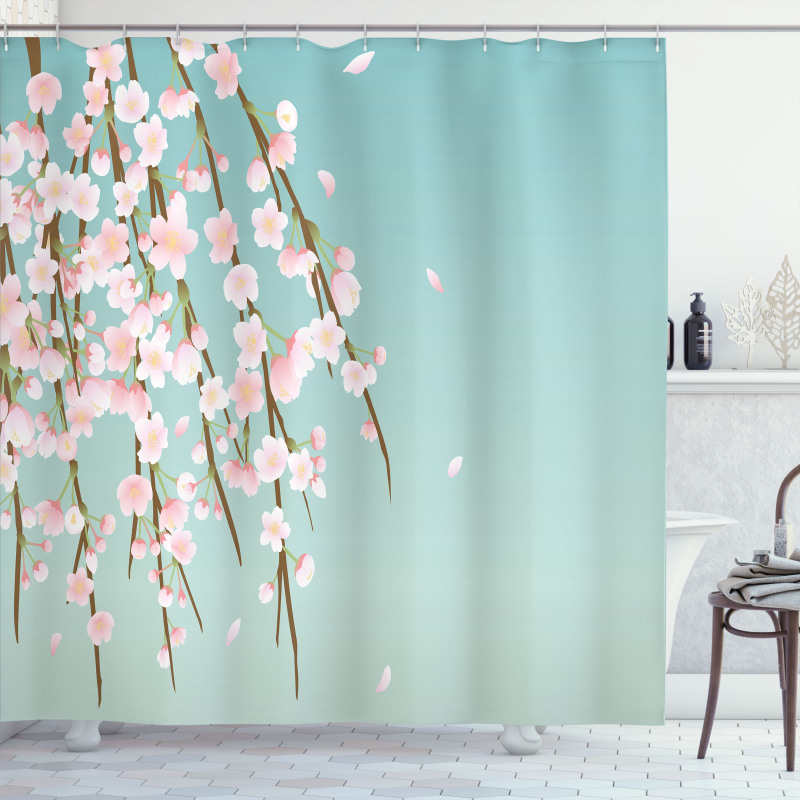 Cherry Blossom Buds Shower Curtain