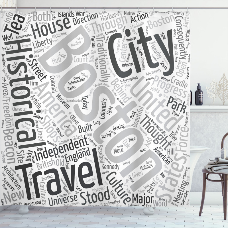 Worldcloud for Tourists Shower Curtain