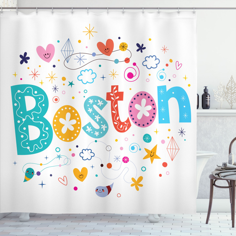 Doodle Hand Drawn Shower Curtain