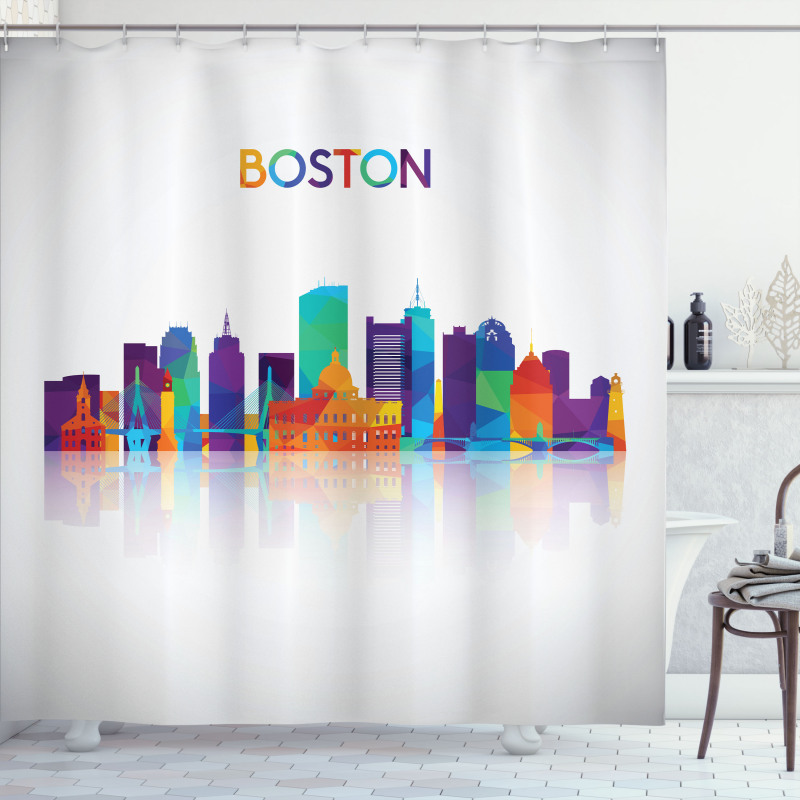 City Skyline Silhouette Shower Curtain