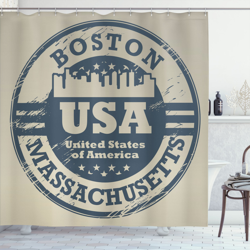 Passport Stamp Design Shower Curtain