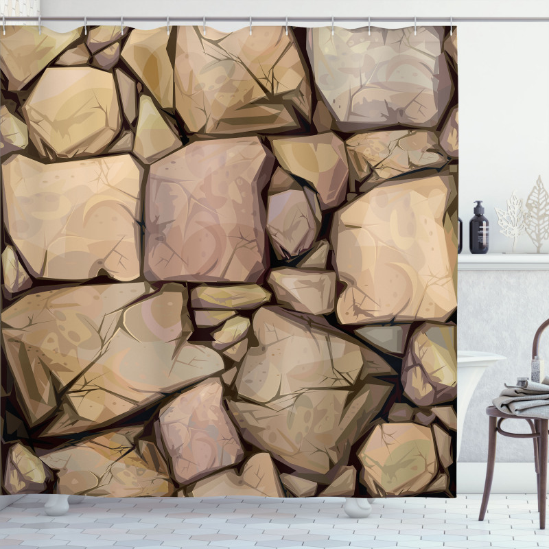 Cottage Stone Wall Shower Curtain