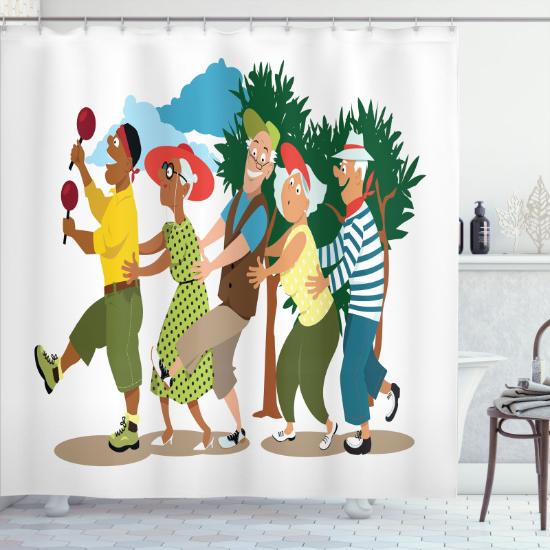 Line Dance Holiday Shower Curtain