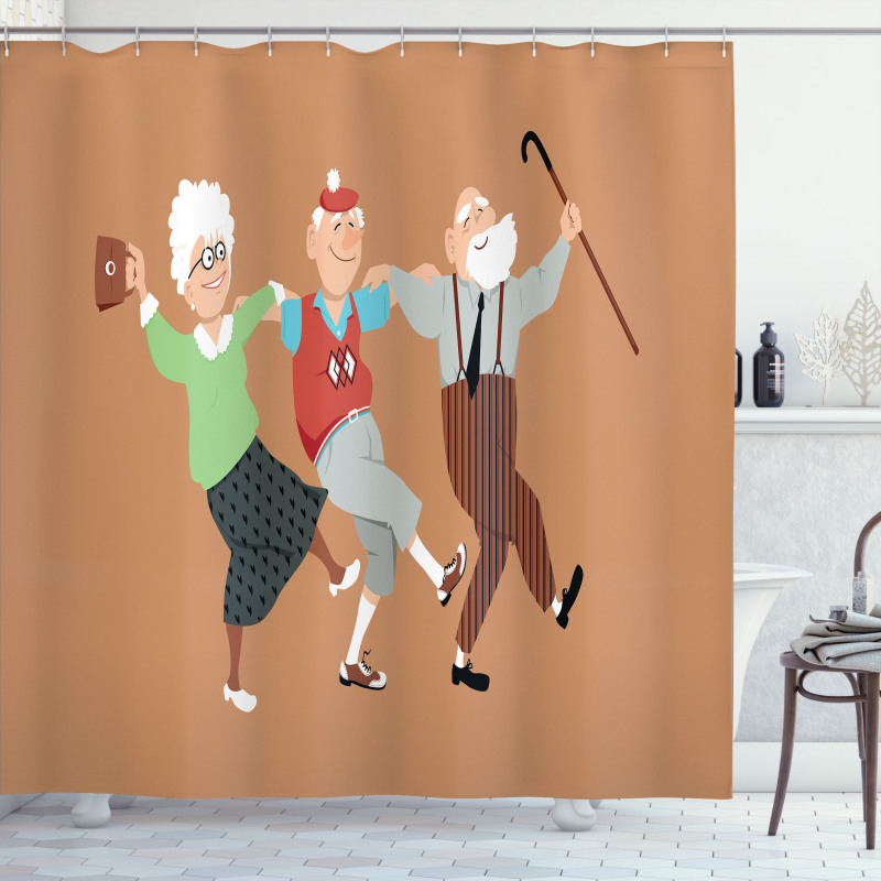 Senior Sirtaki Dance Shower Curtain