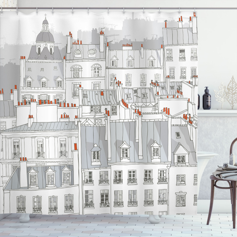 European Roofs of Buildings Shower Curtain
