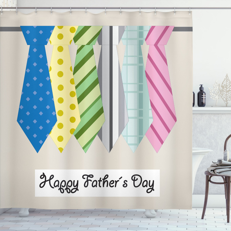 Colorful Dad Ties Theme Shower Curtain