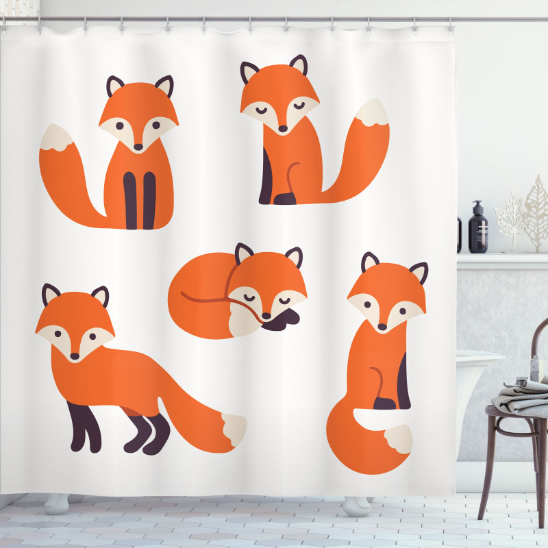 Simple Style Cartoon Animals Shower Curtain