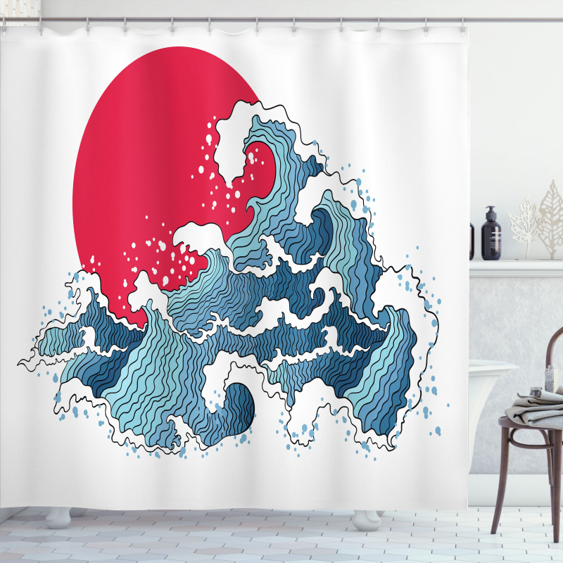 Wave Illustration Shower Curtain