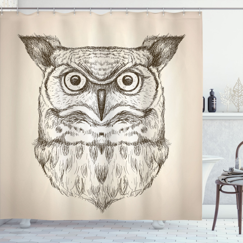 Wildlife Animal Head Sketch Shower Curtain
