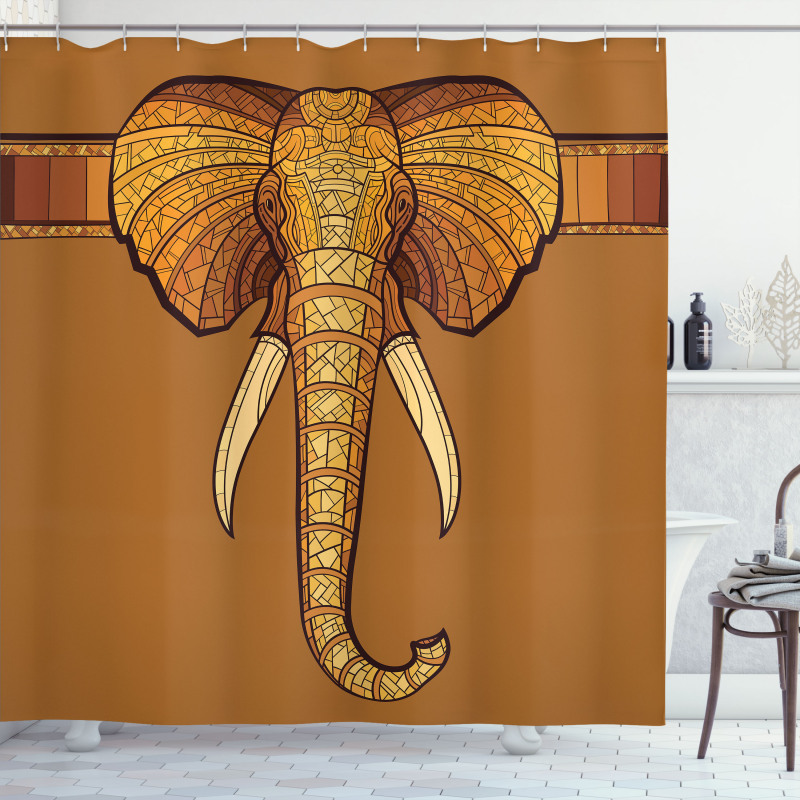 Ethnic Animal Ornament Shower Curtain