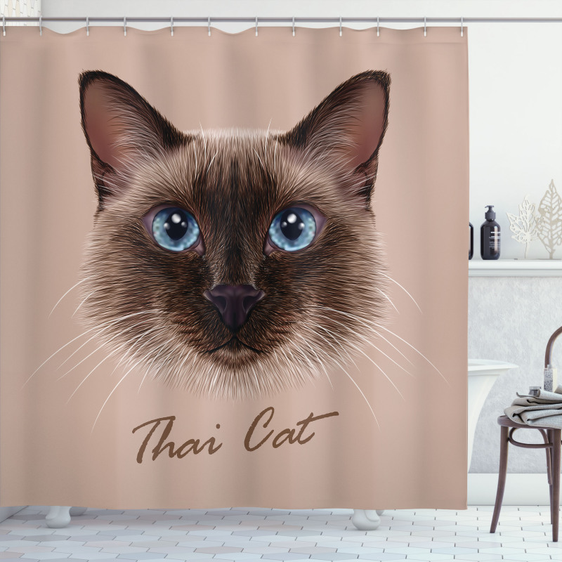 Domestic Animal Siamese Cat Shower Curtain
