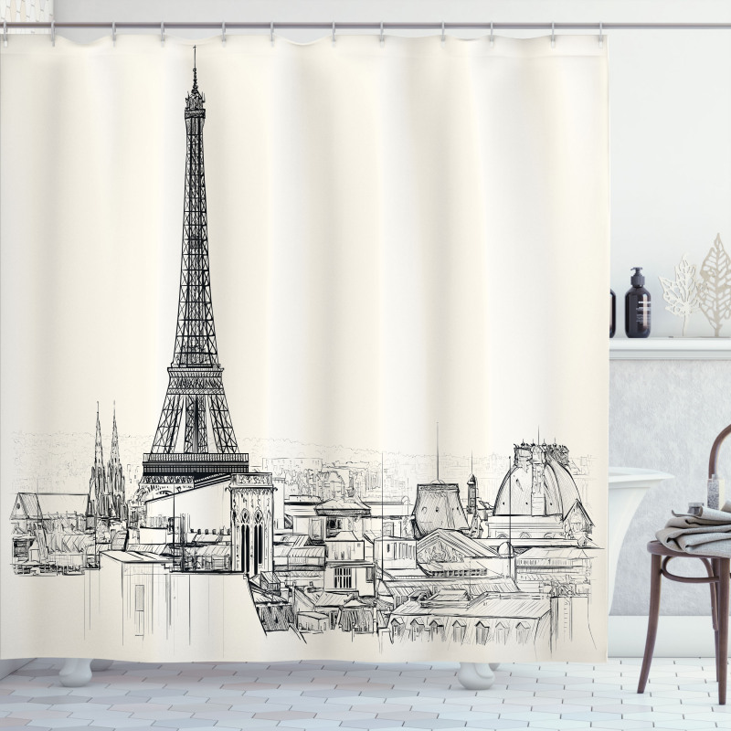 Paris over Roofs House Shower Curtain