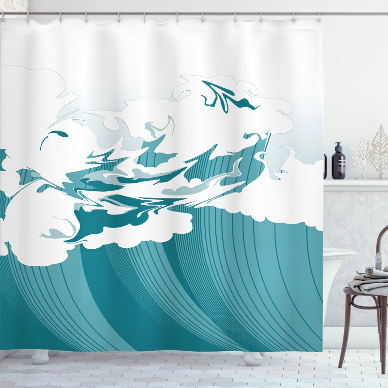 Watercolor Motifs Shower Curtain