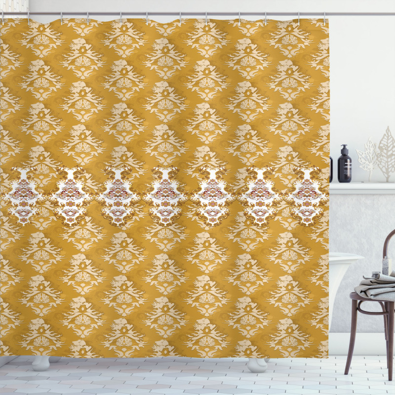 Artistic Nostalgic Damask Shower Curtain